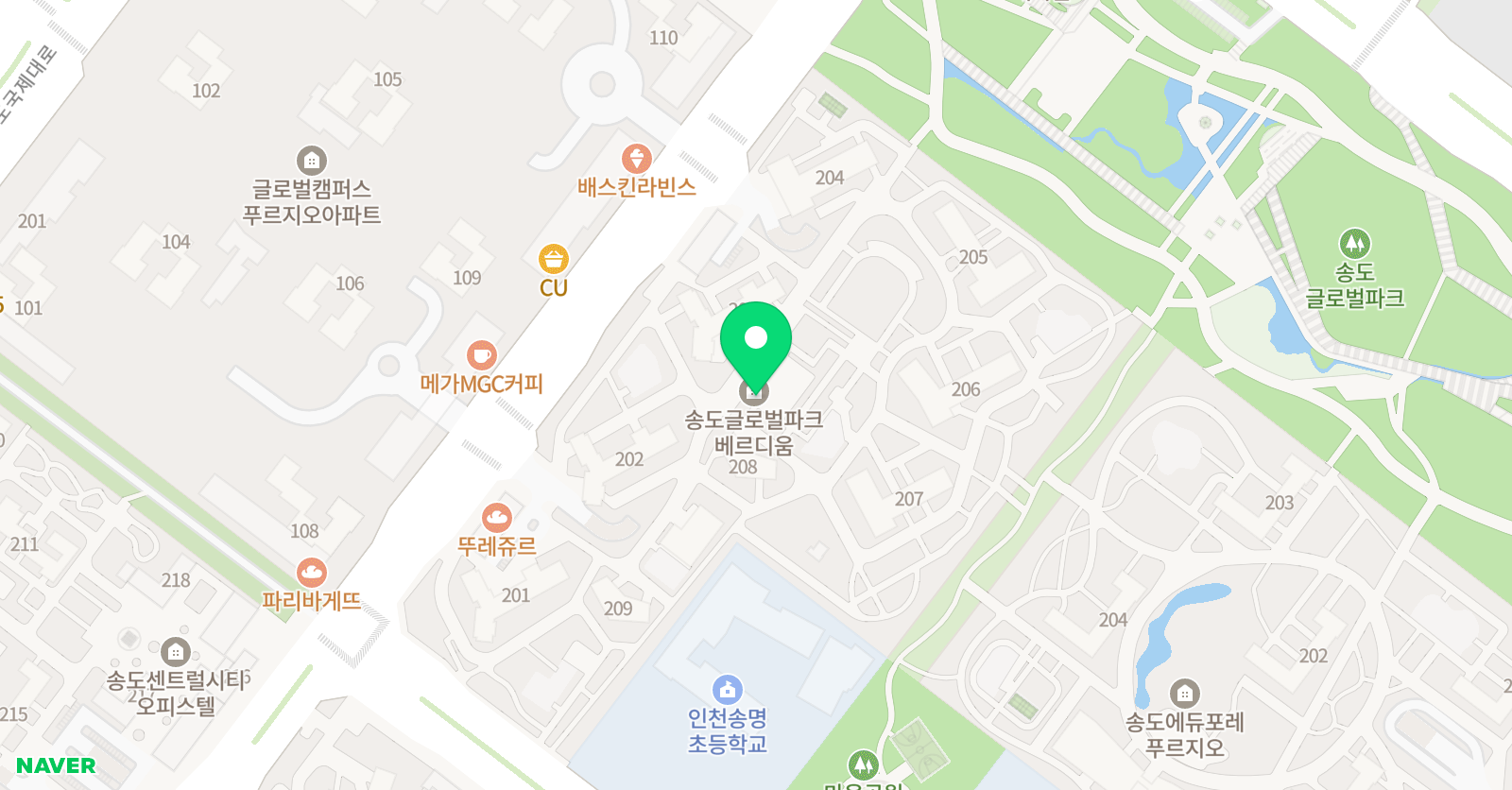 딱풀리는 수학 송도호반2차점 위치