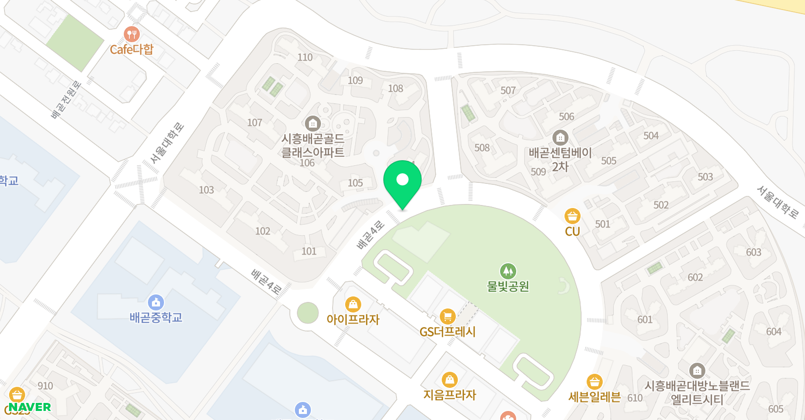 윤선생우리집앞 영어교실 배곧골드클래스 위치