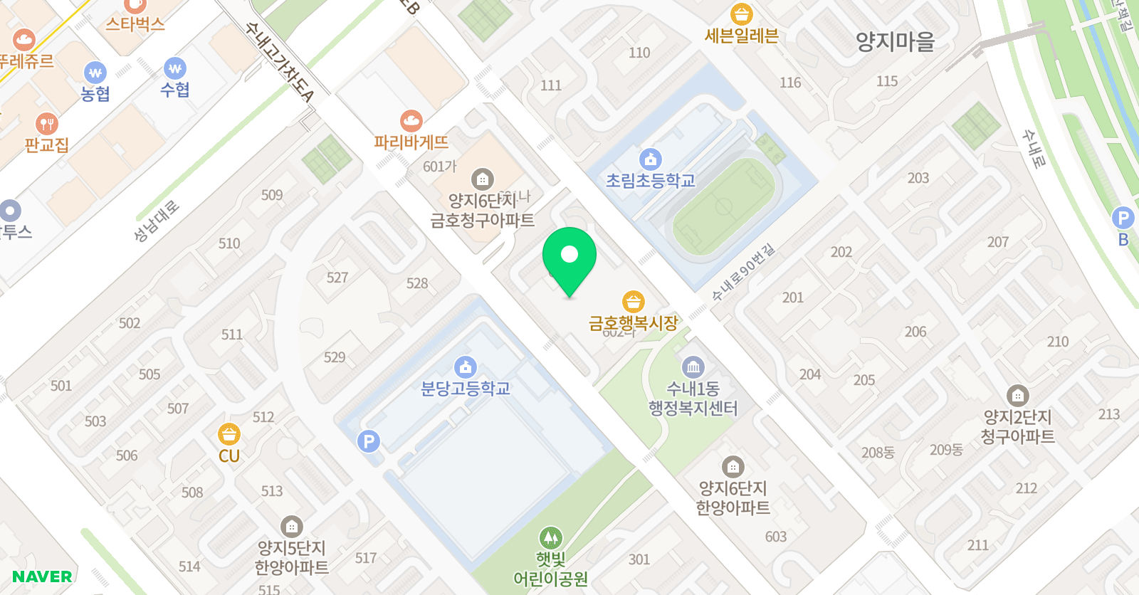 SFA스포츠파크 수내점 위치