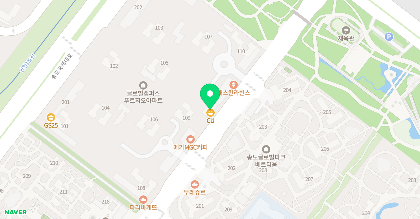 뮤직슐레 음악학원 송도점 위치
