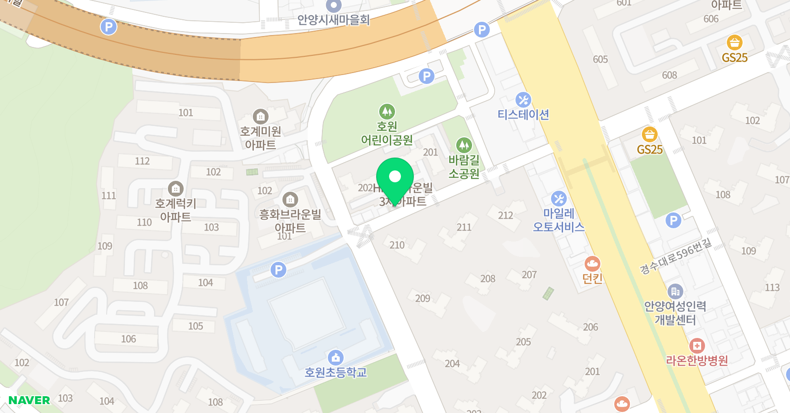 디앤피 음악학원 안양호계점 위치