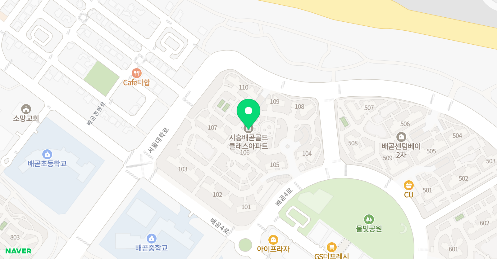 아소비 배곧 골드클래스점 위치