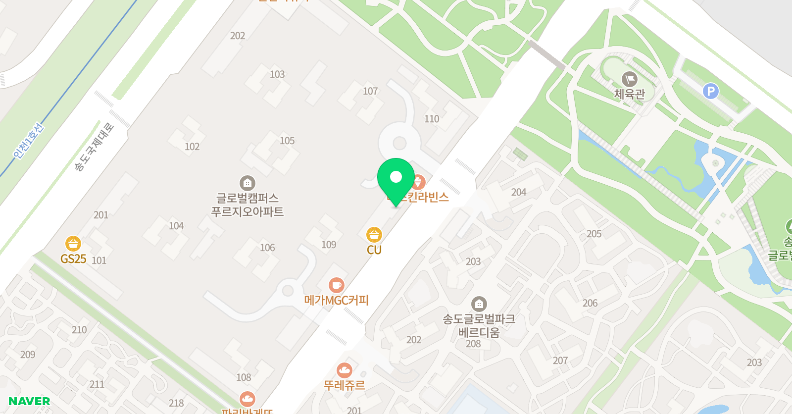 이투스 수학학원 송도3동점 위치