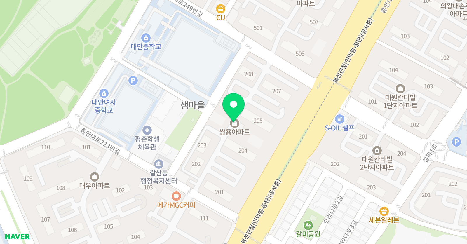 미래엔영어 샘마을남초등점 위치