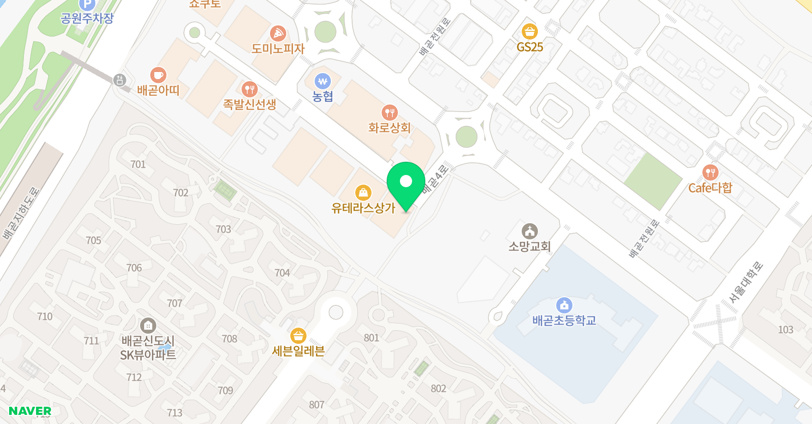 아트앤하트 배곧 위치