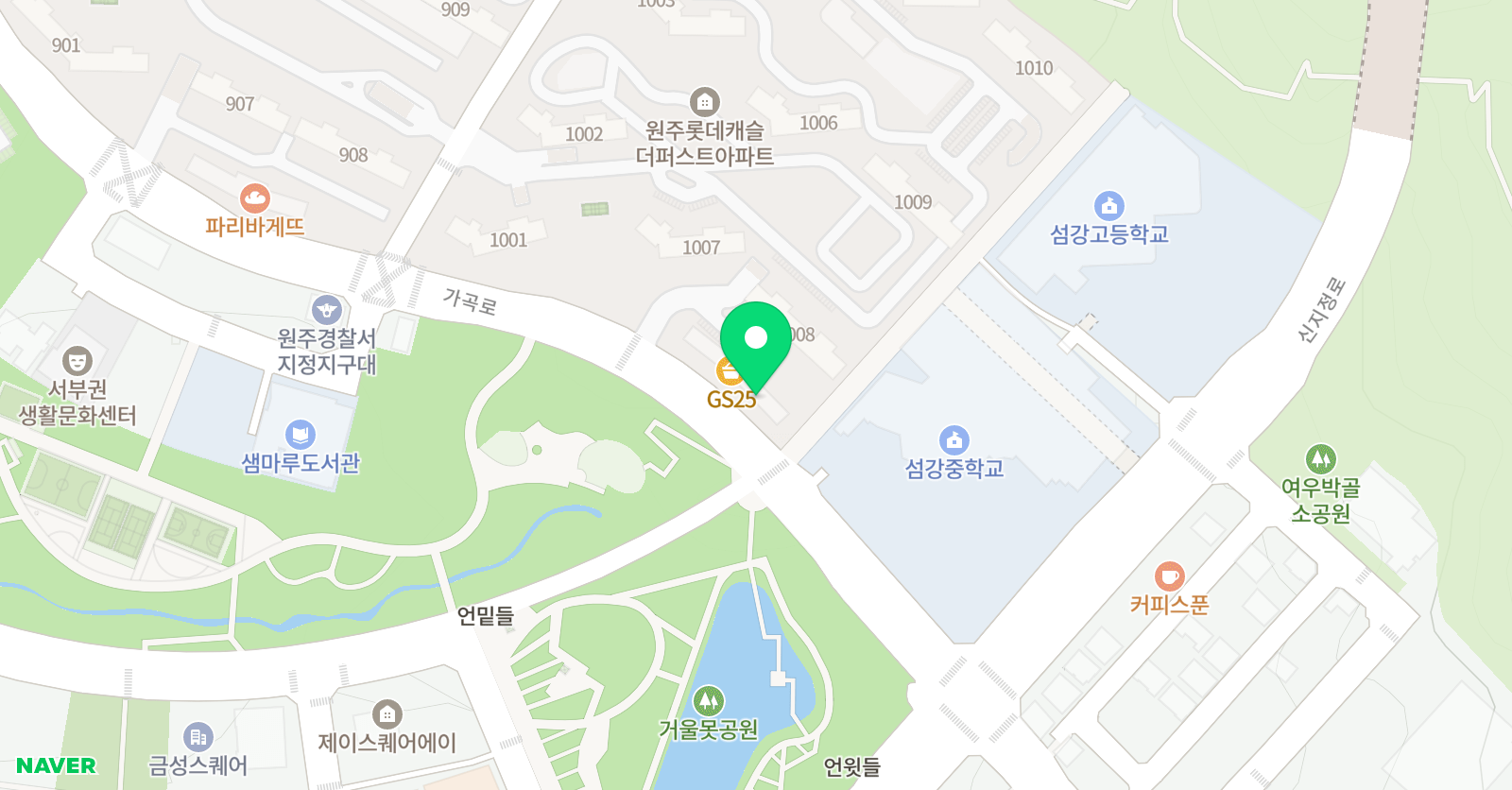 아이스크림홈런 원주기업도시점 위치