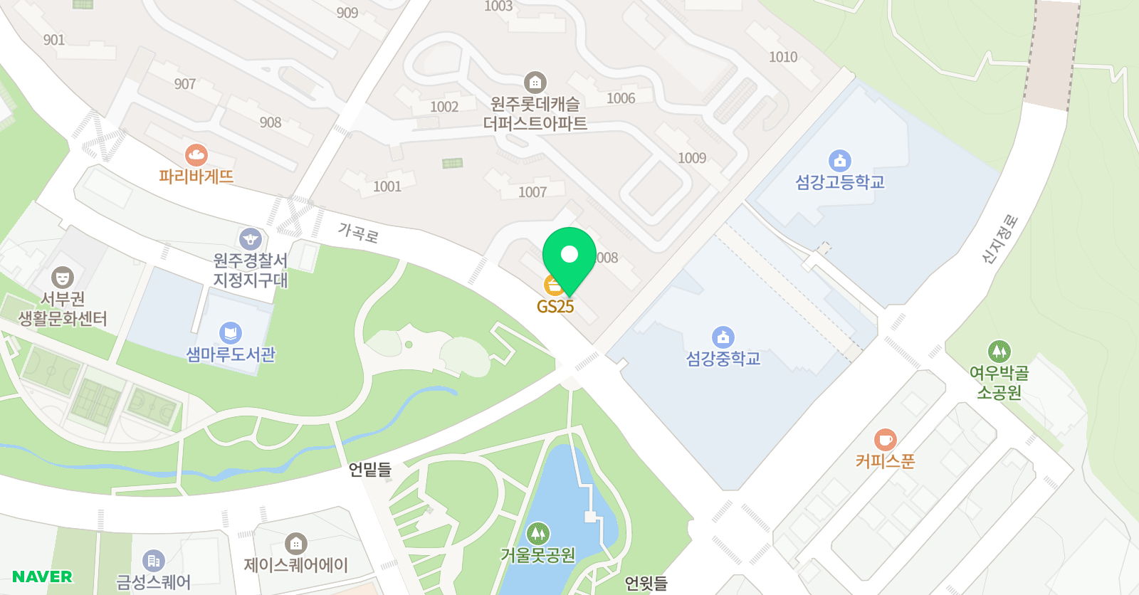 GnB어학원 기업섬강캠퍼스 위치