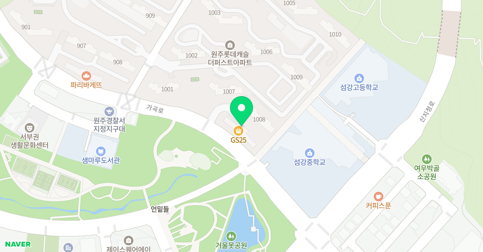 아소비 원주 기업도시학원 위치