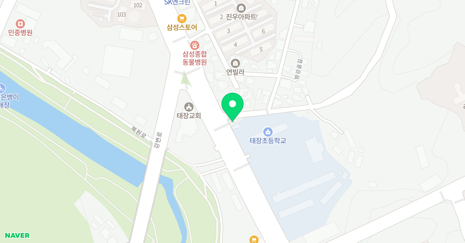 뮤엠 영어 태장초점 위치