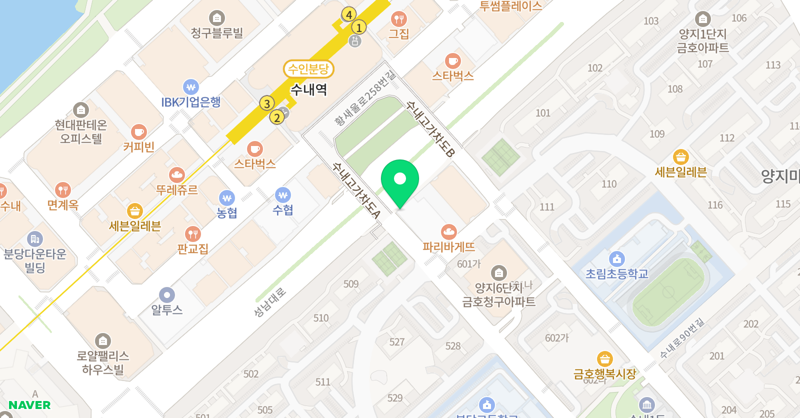 정상 어학원 분당중등관 위치