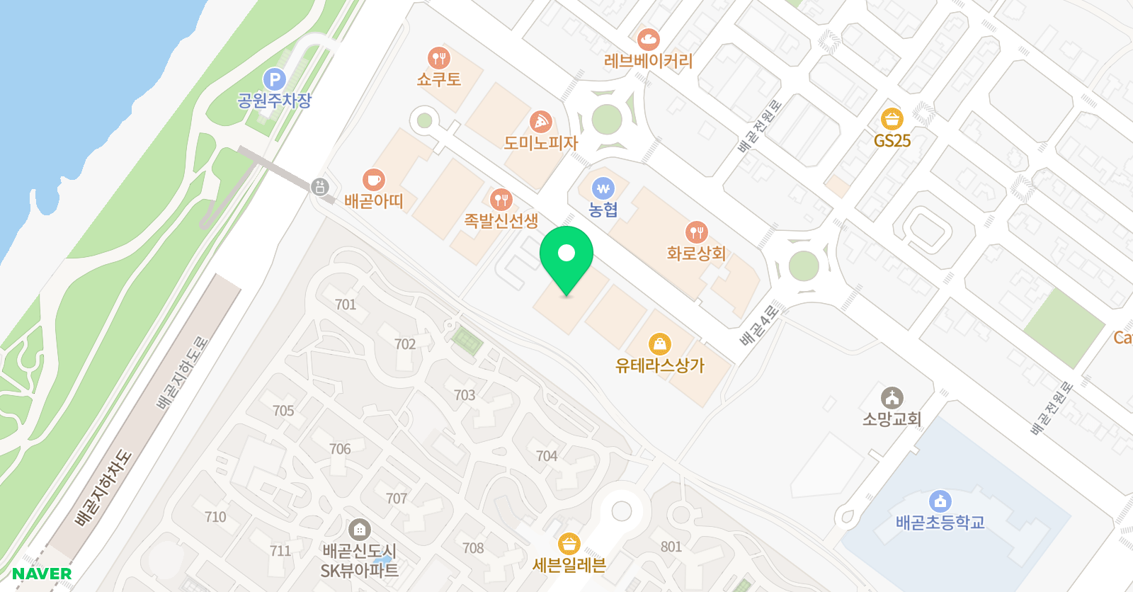 엔젤크루 키즈스위밍 배곧점 위치