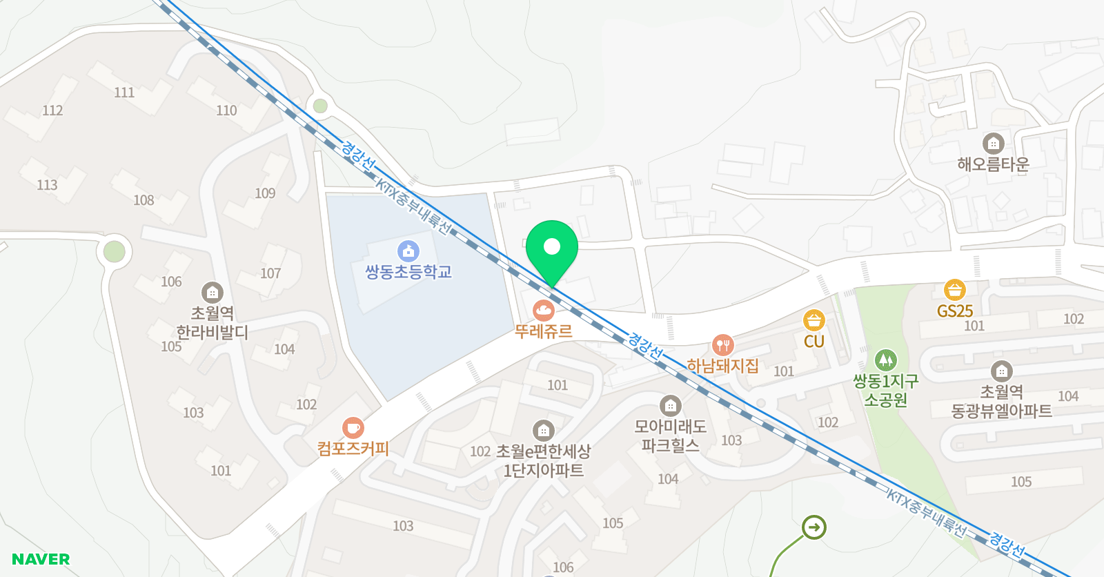스마트해법수학 생각샘 독서논술국어 쌍동초교점 위치