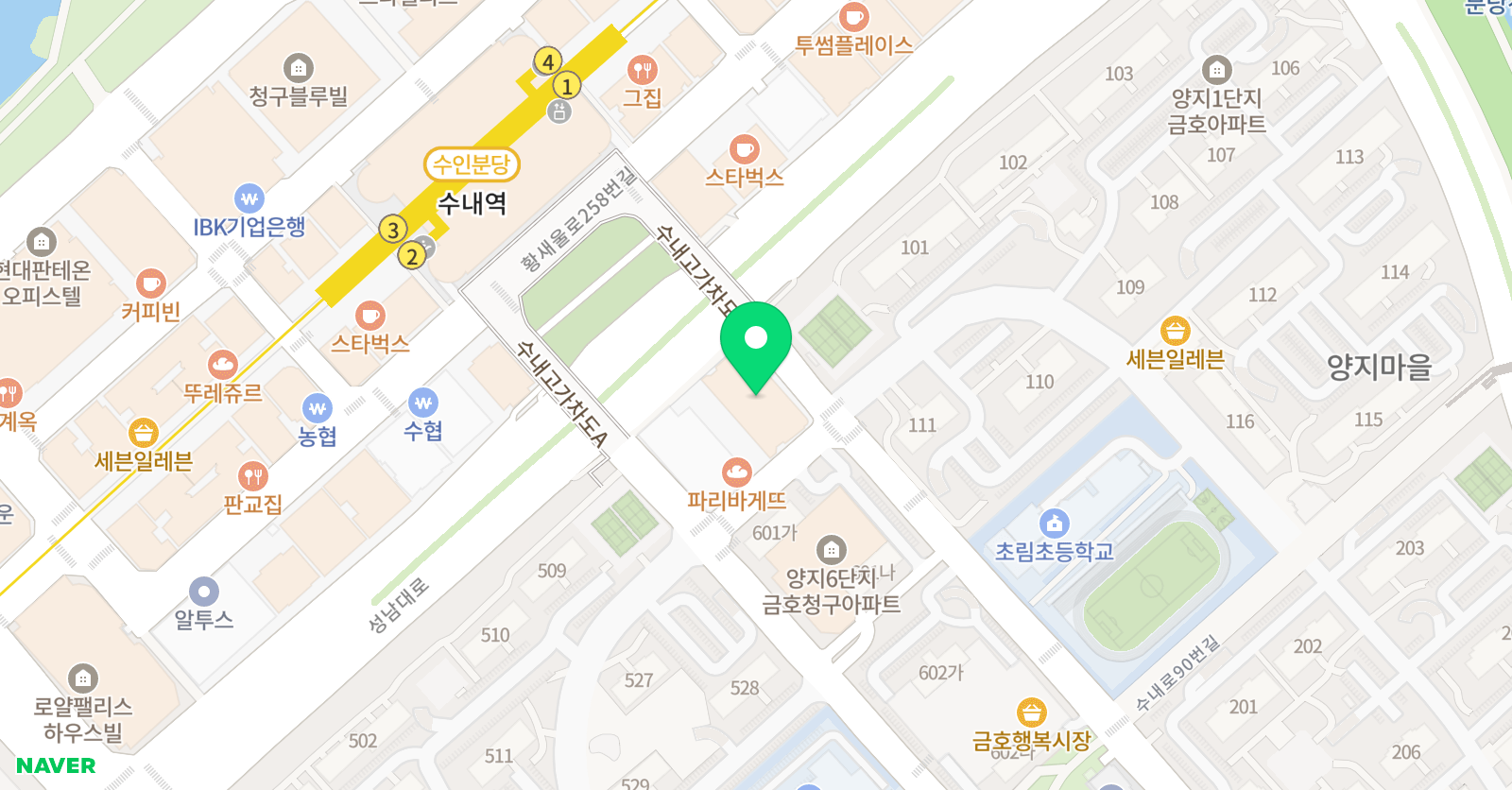 바른 미술학원 분당캠퍼스 위치