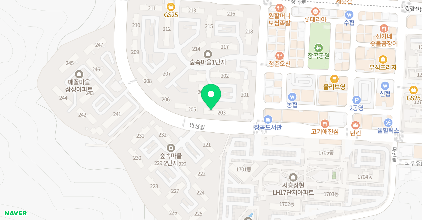 기탄 사고력교실 시흥장곡숲속마을1단지점 위치