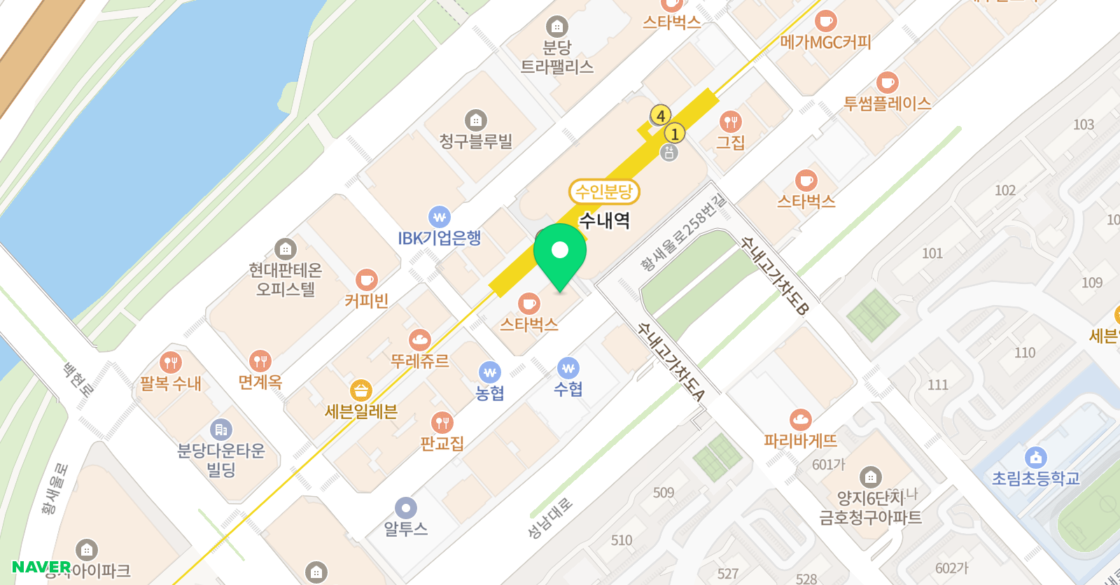 DYB최선 어학원 분당 위치