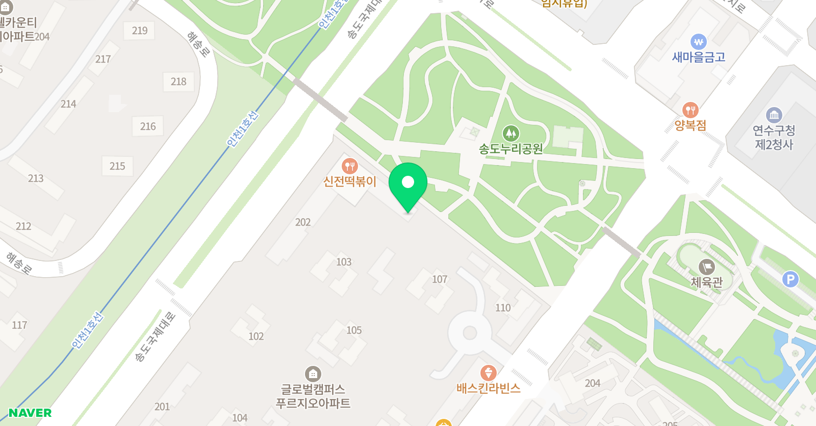 EiE고려대 어학원 인천송도글로벌캠퍼스 위치