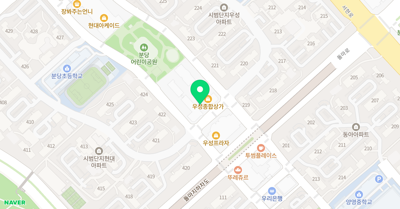 빨간펜 수학의달인 서현시범단지점 위치
