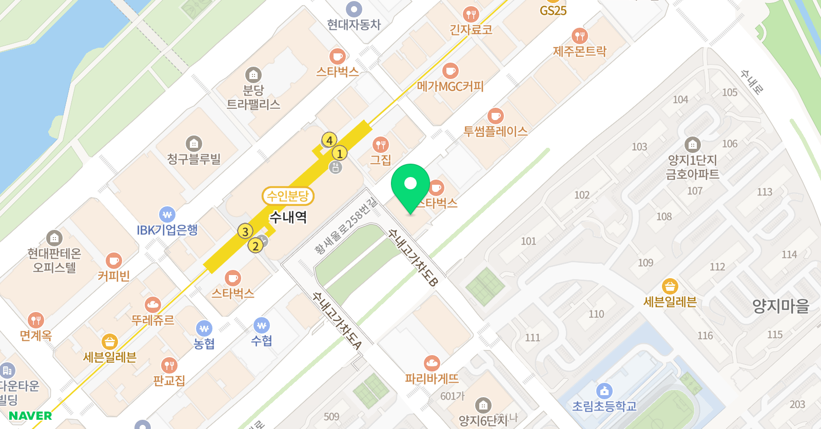 정상 어학원 분당초등관 위치