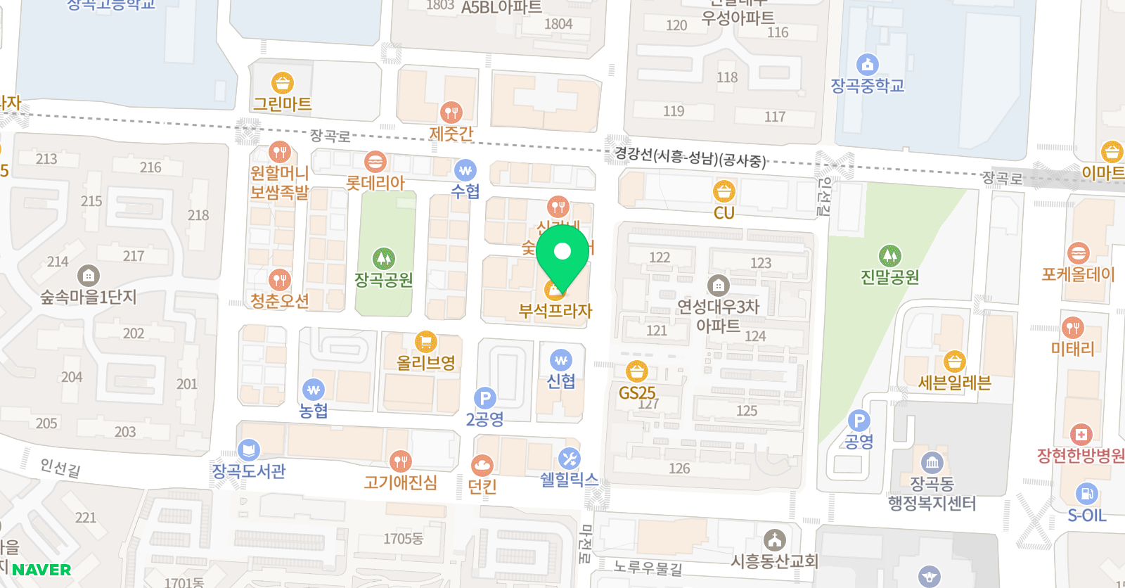 해법장곡이지 영어수학학원 위치