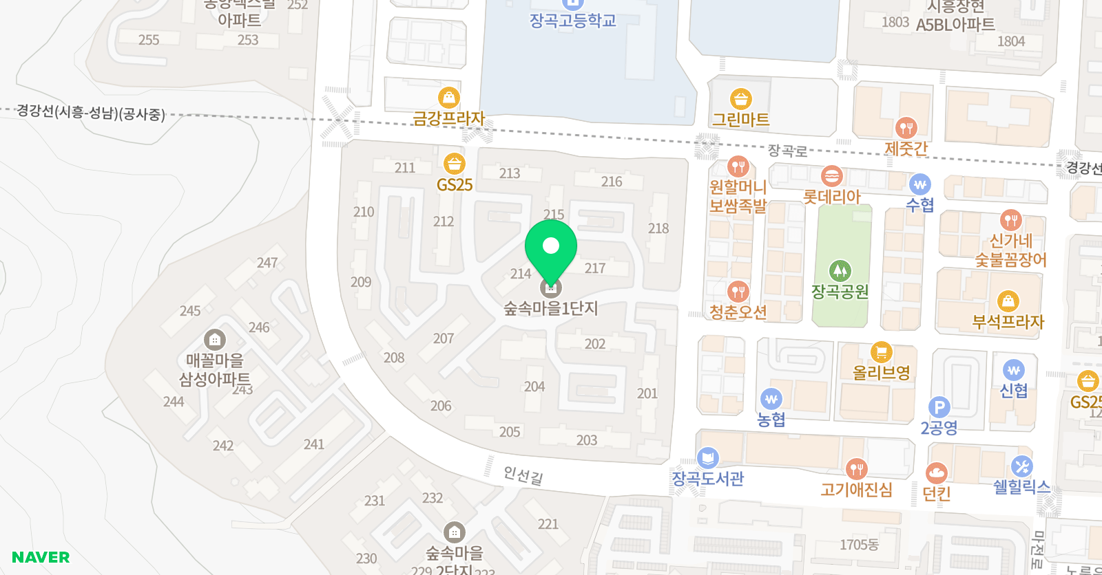 딱풀리는수학 장곡숲속마을점 위치