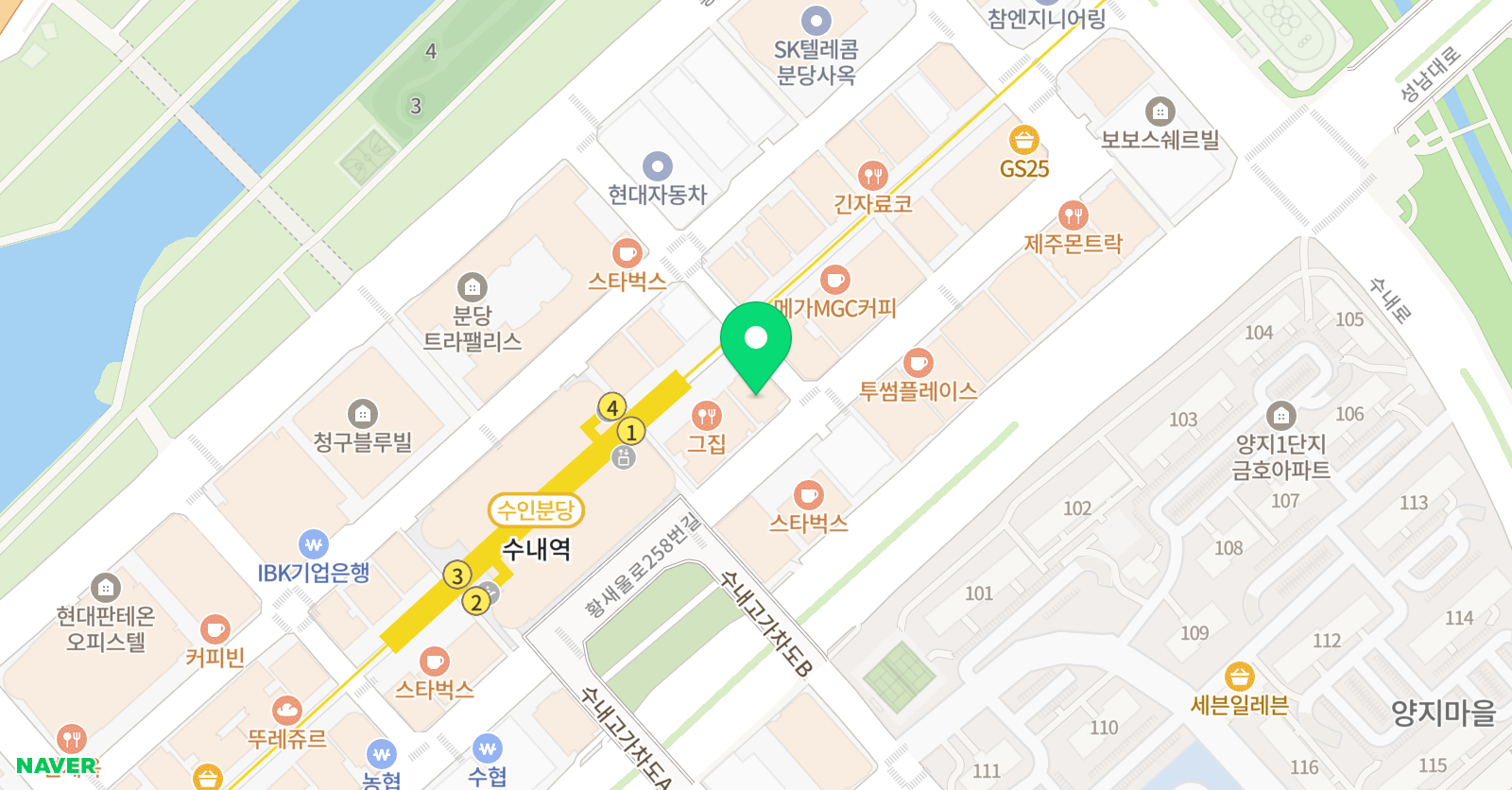 수학의아침 수학학원 수내캠퍼스 초등관 위치
