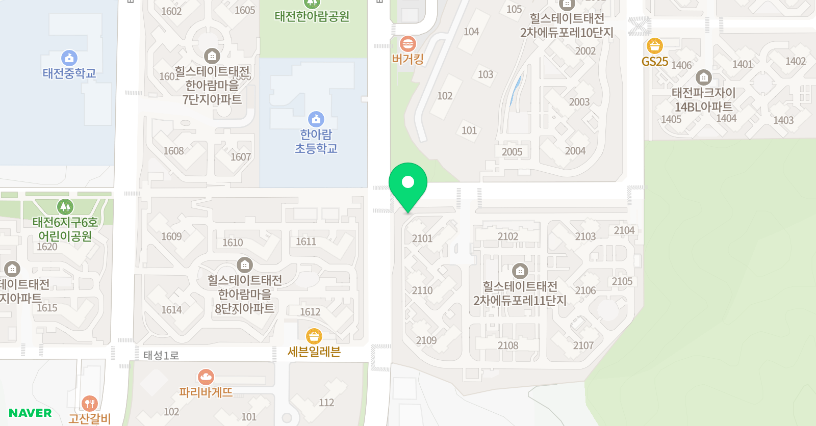 아소비 태전힐스11단지점 광주 위치