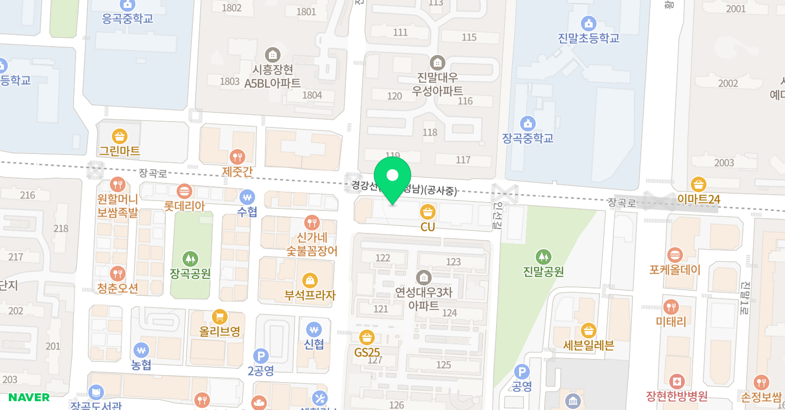 TX50 태권도학원 장곡 위치
