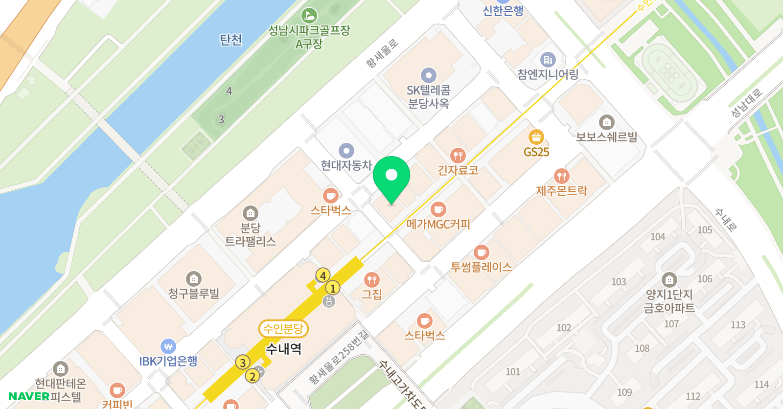 청담 어학원 분당브랜치 위치