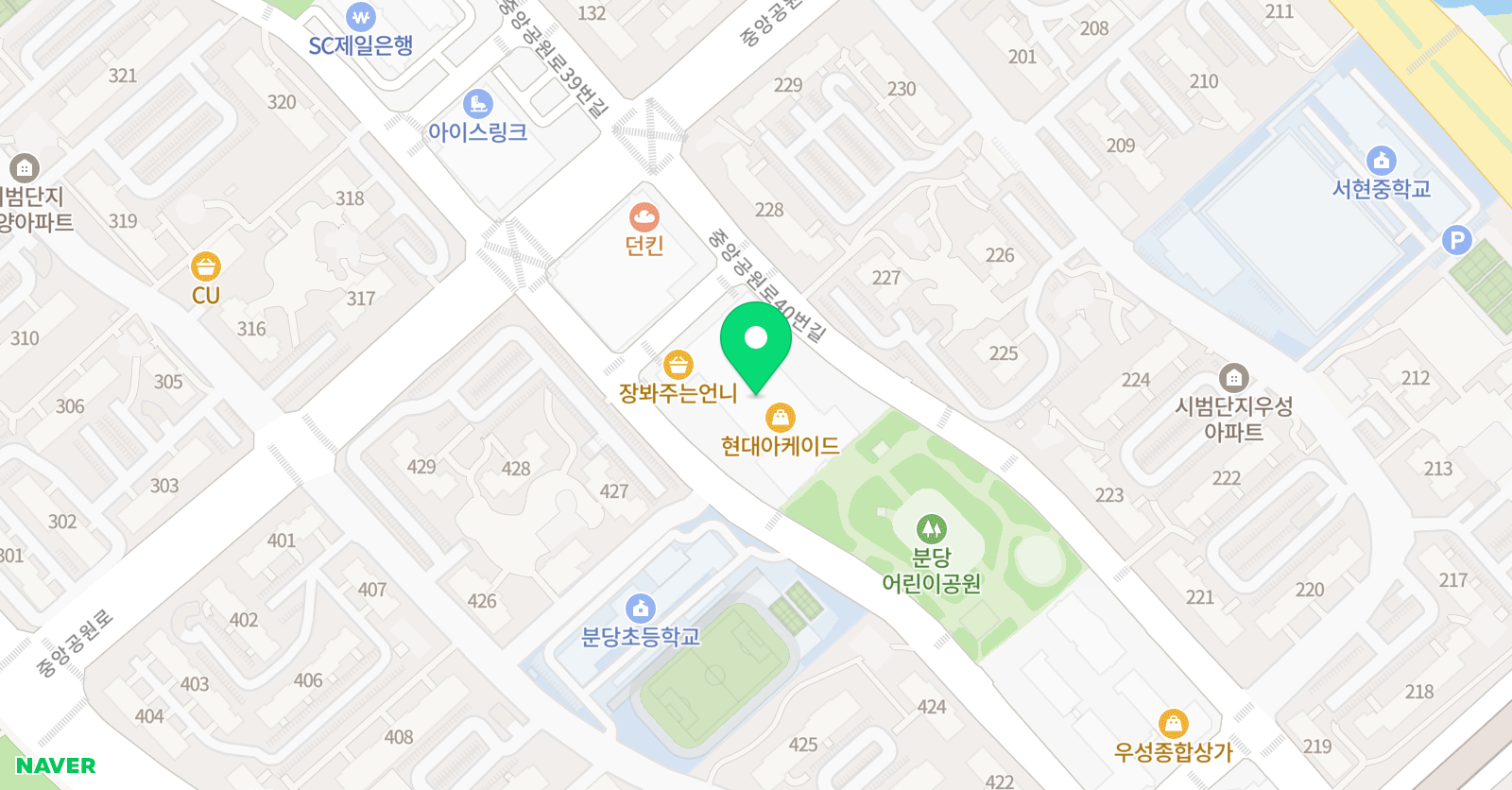 어린음악대 분당원 위치