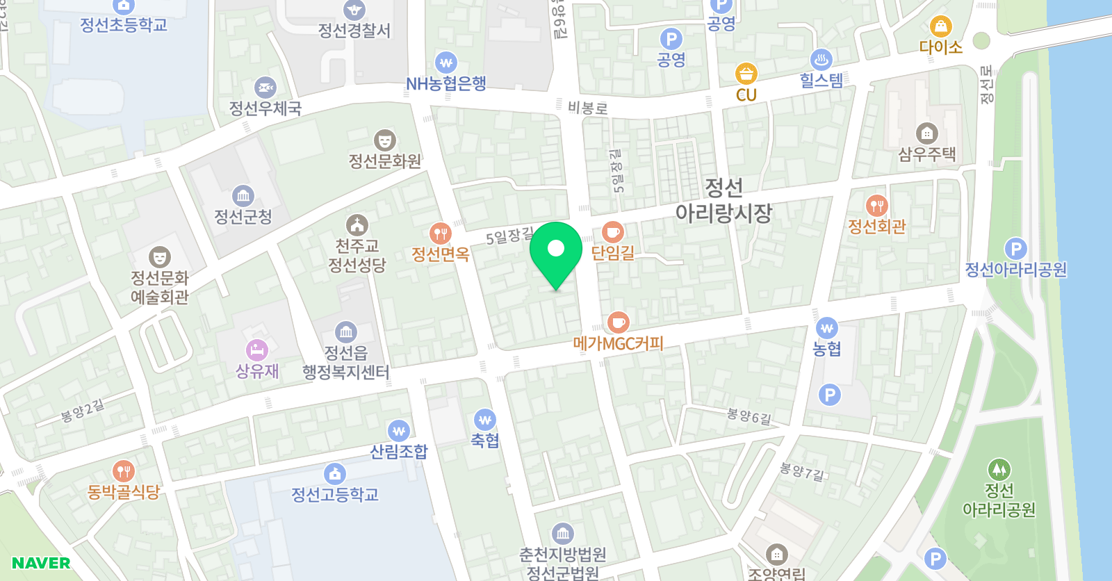 정선벽담서예 학원 위치