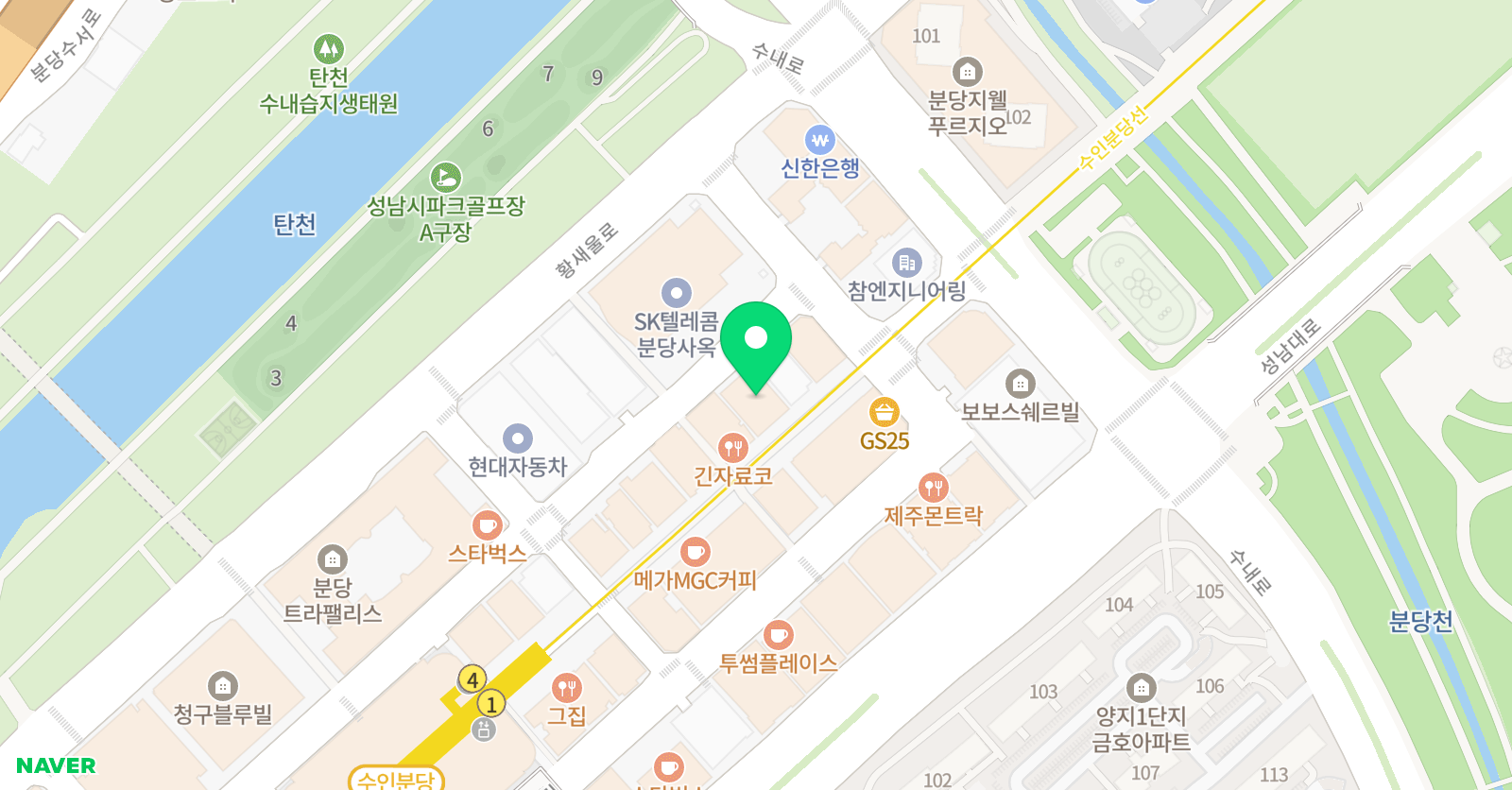 이화 무용학원&번지피지오 위치