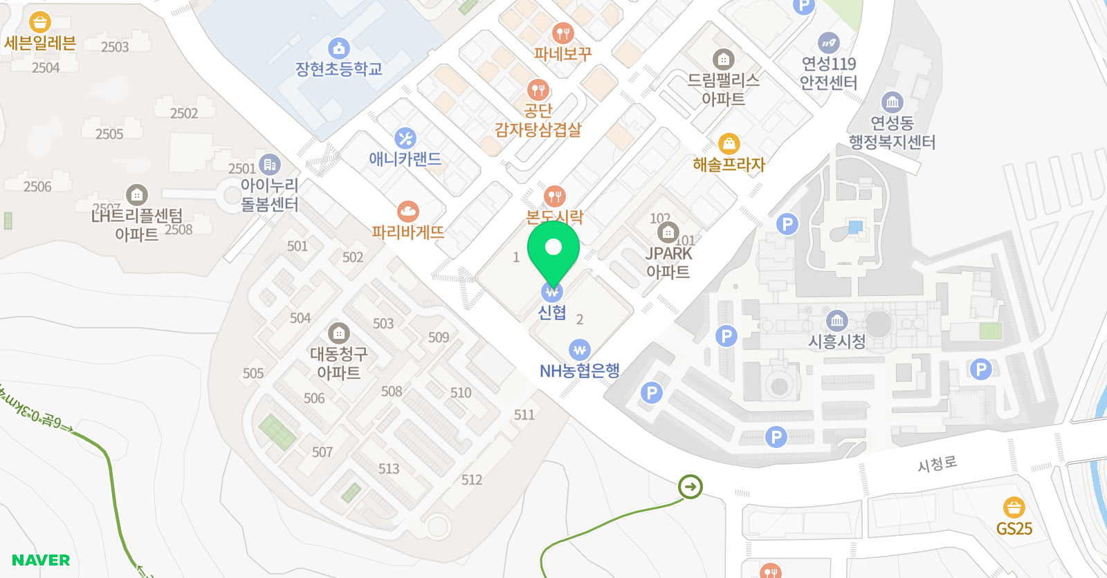 ITC 영어 시흥장현지점 위치