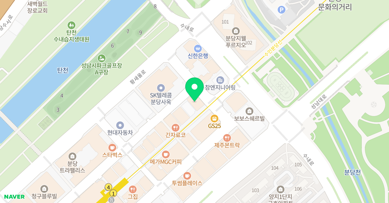 에이프릴 어학원 분당수내캠퍼스 위치