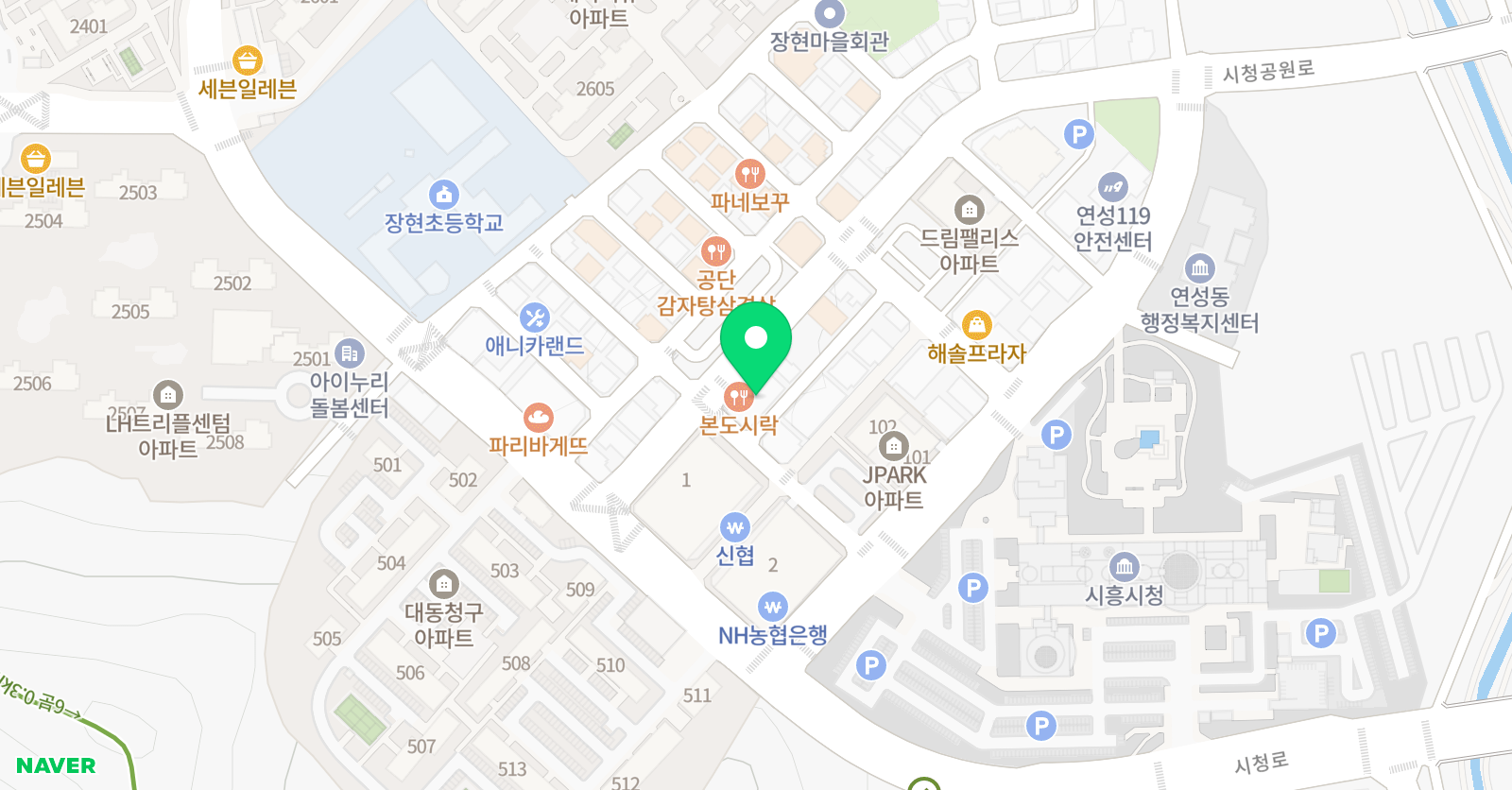 레벨업 수학 장현점 위치