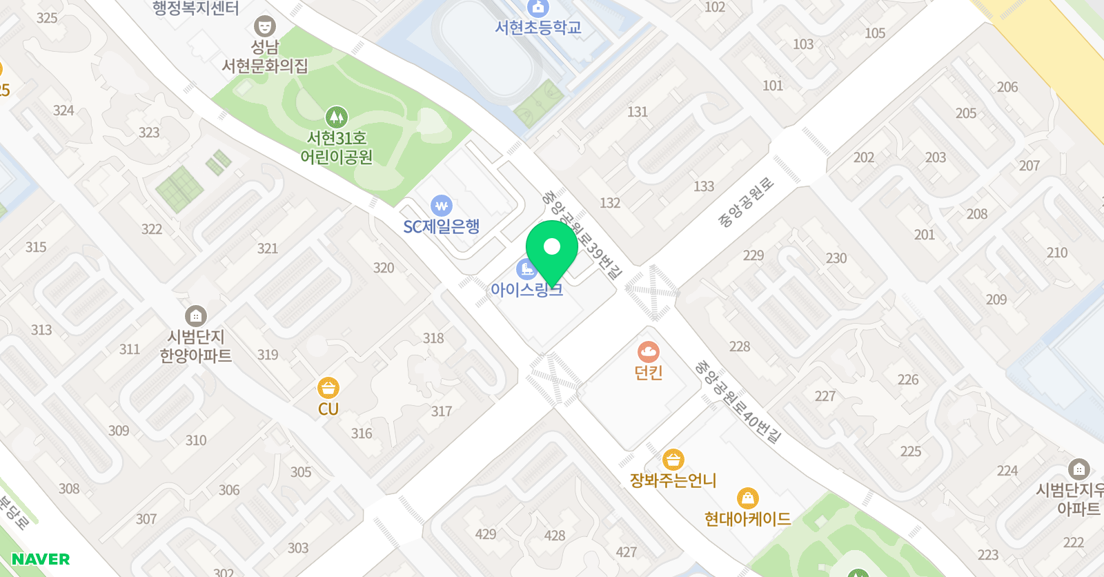 분당아이언이글스 아이스하키클럽 위치