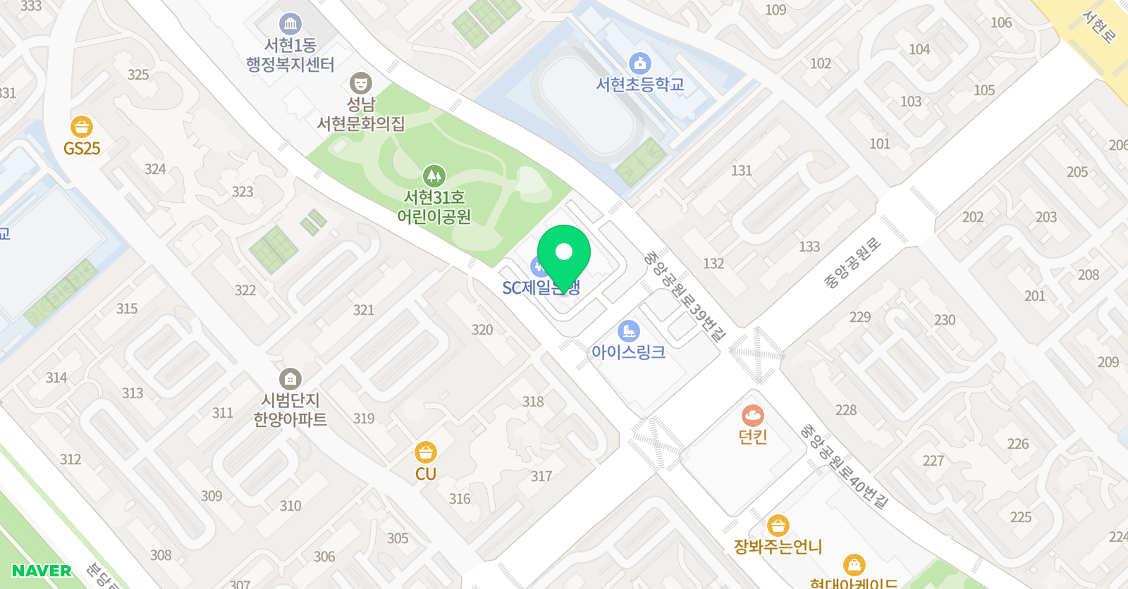 분당 태권도 위치