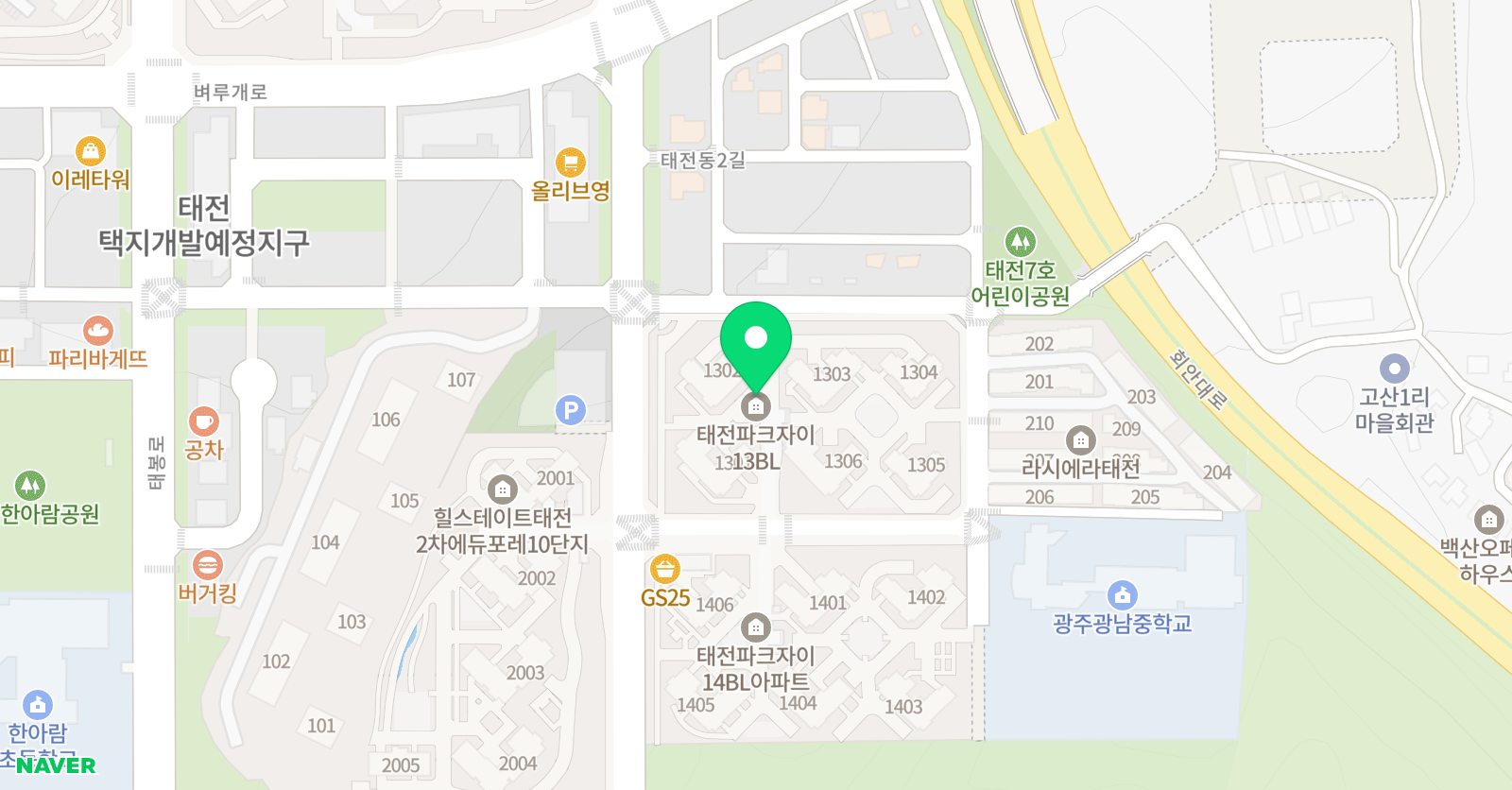 아소비 광주 태전자이점 위치