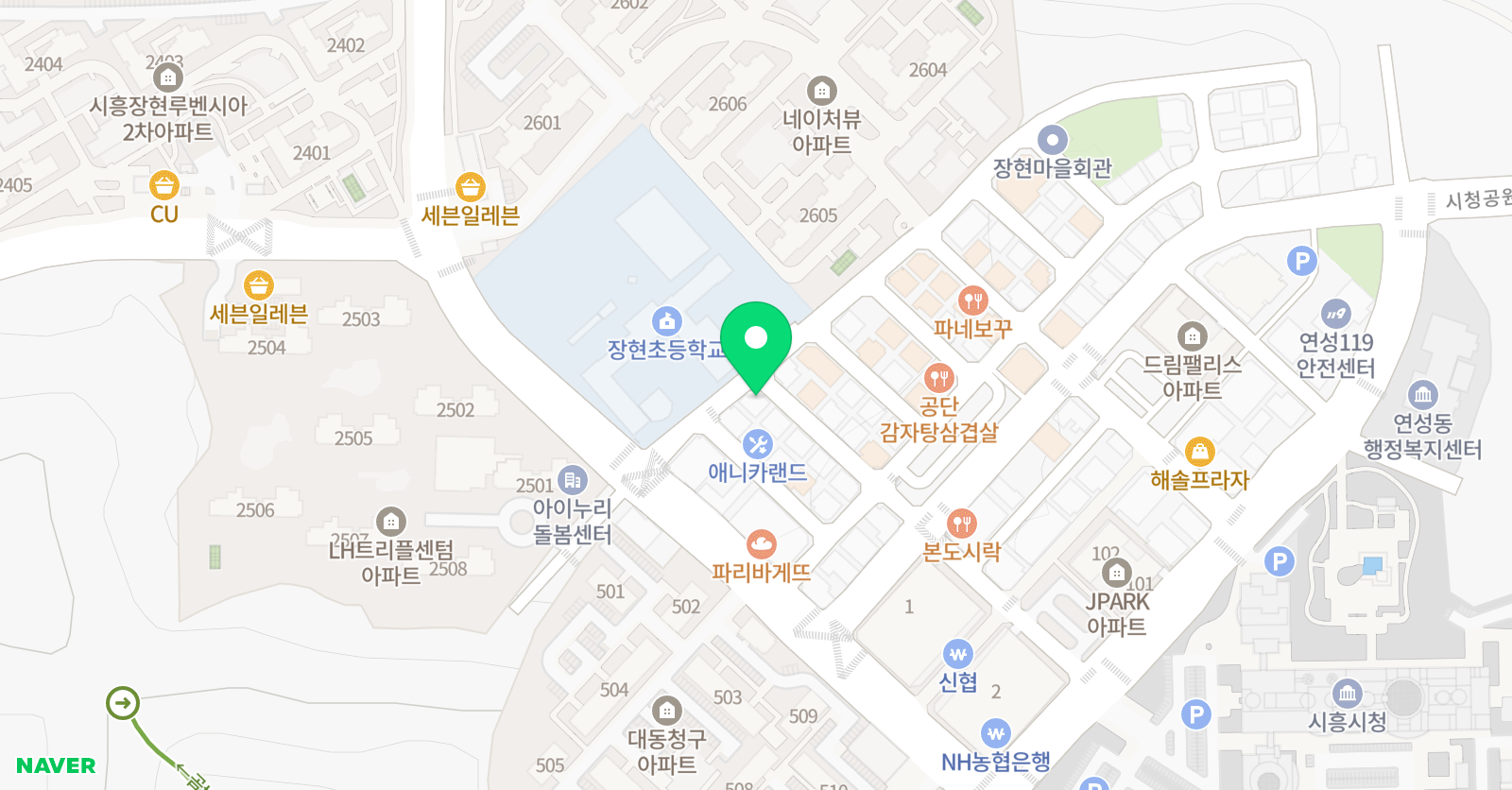 딱풀리는수학 장현초점 위치