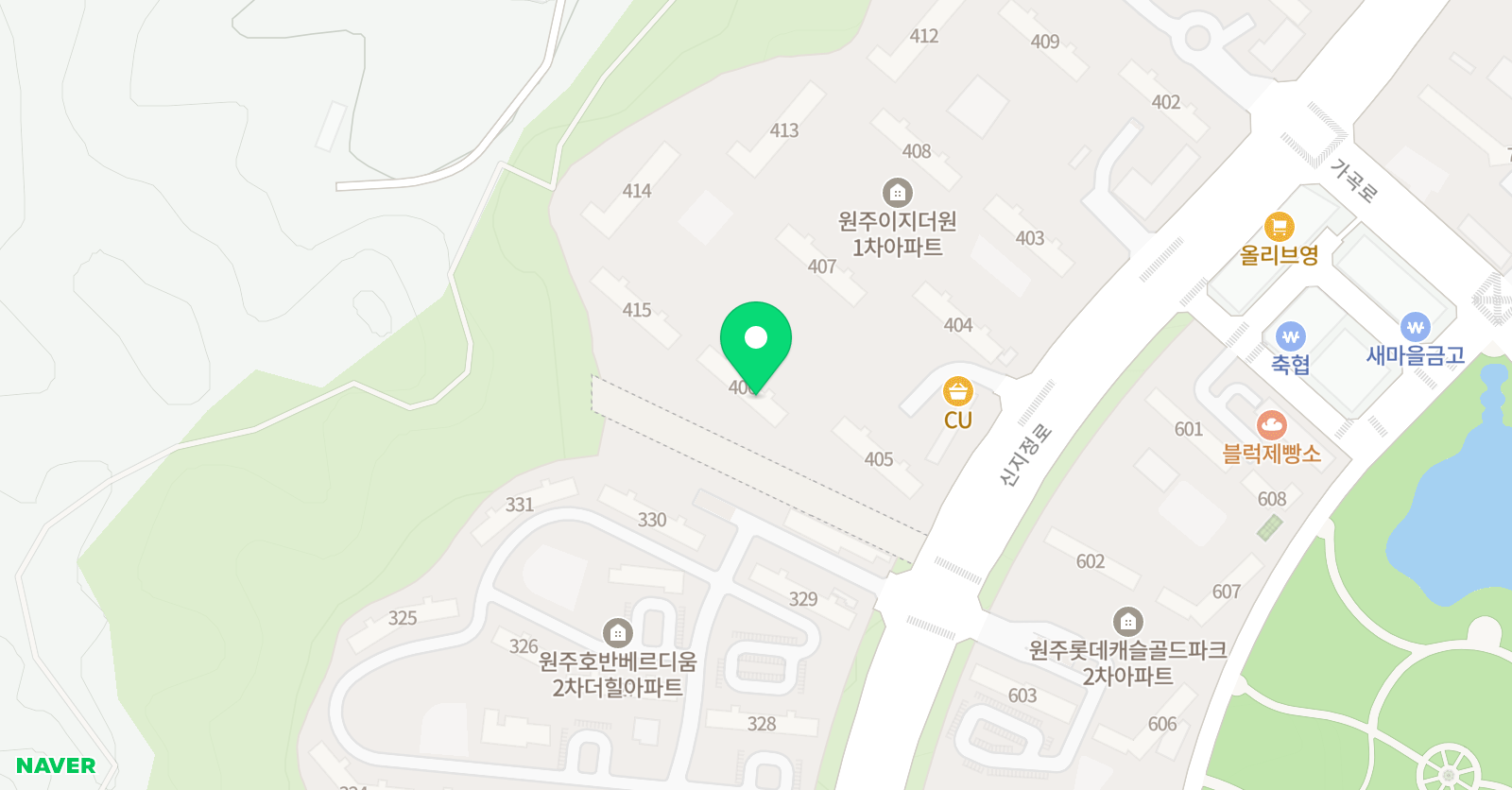 아소비 학습학원 원주 기업이지1차점 위치