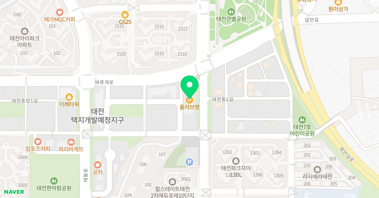 태전씨앤씨 미술학원 위치