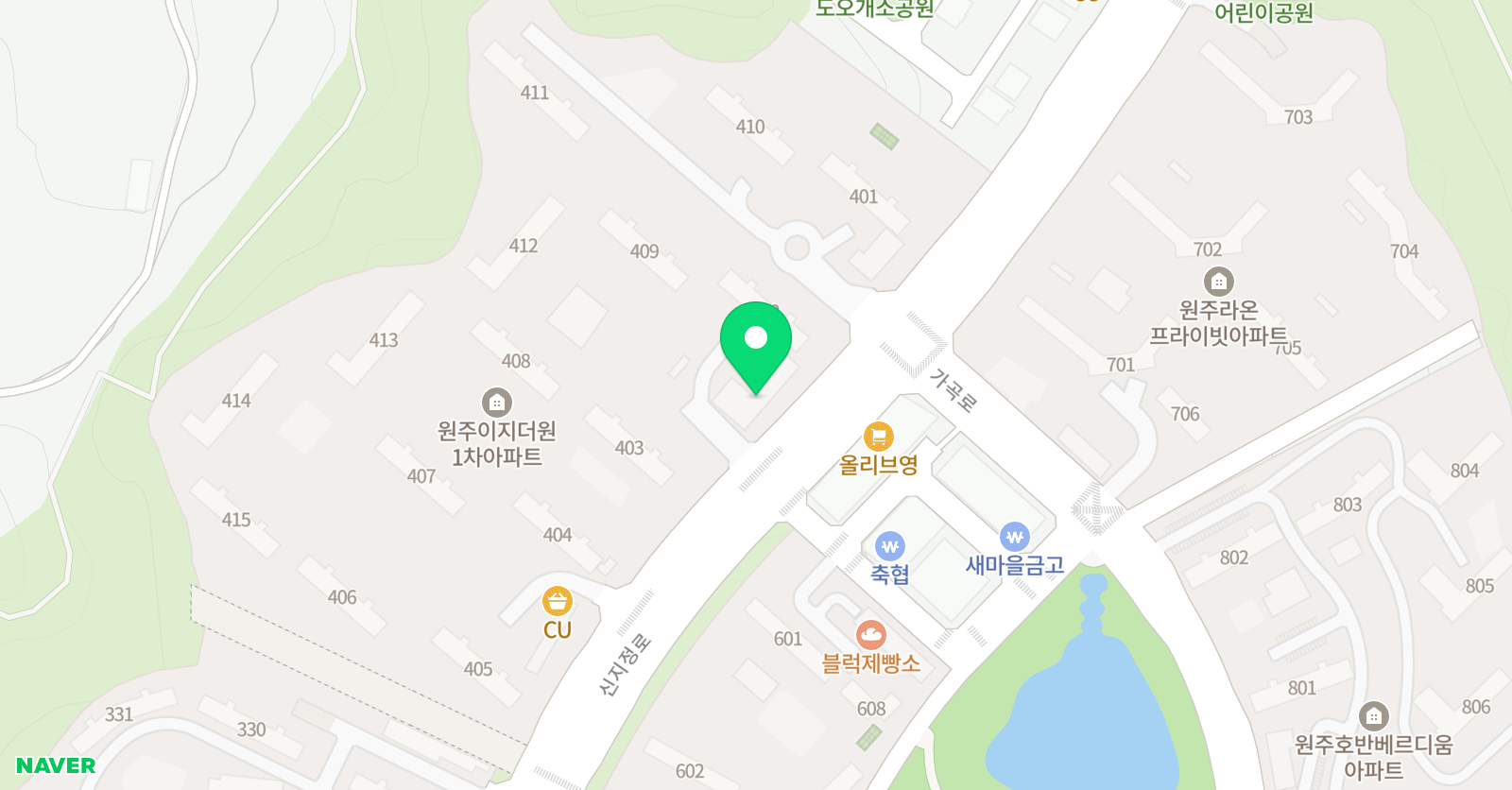 아트앤하트 원주가곡이지더원1차 교육원 위치
