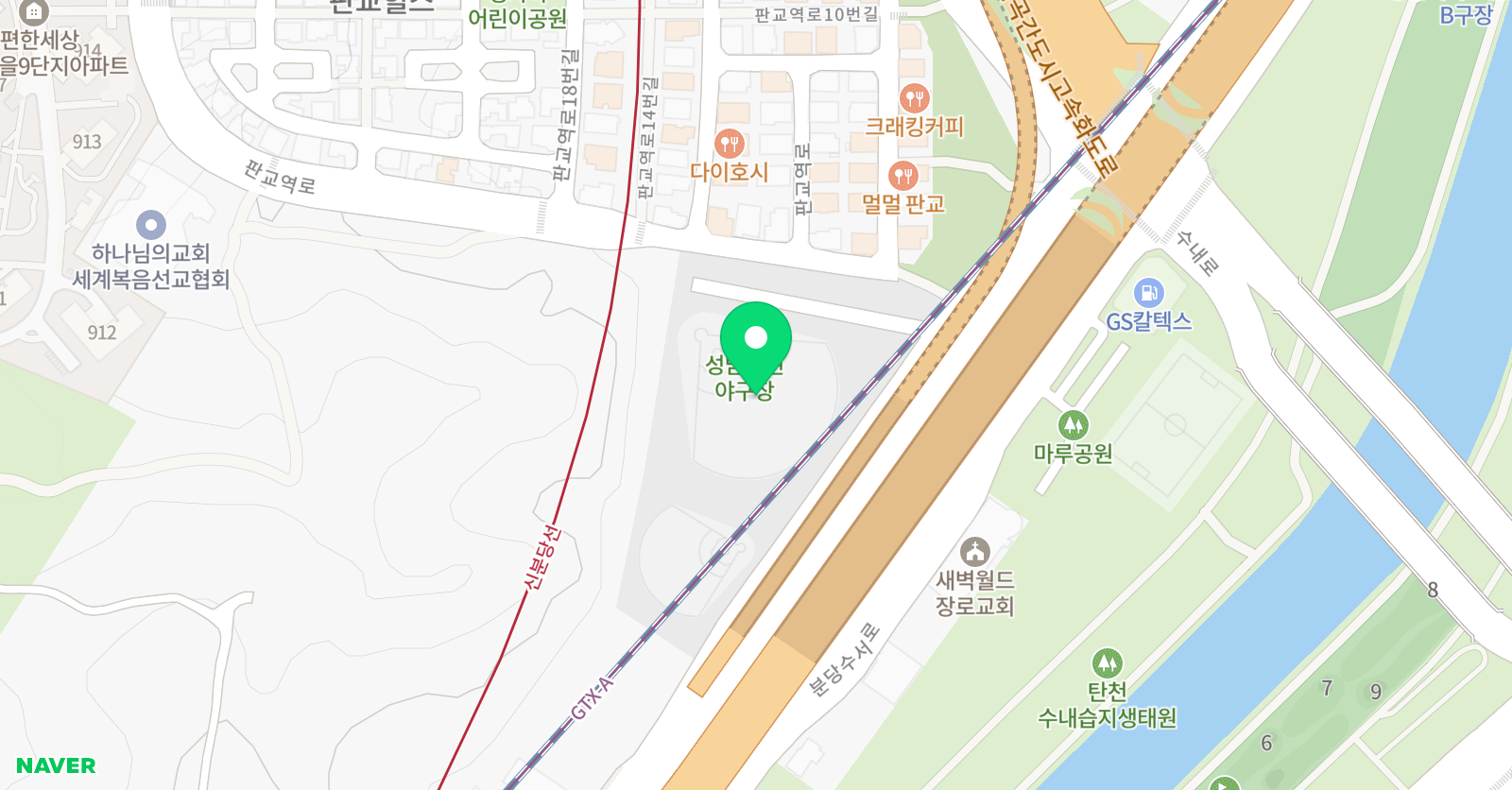 성남분당구리틀야구단 위치