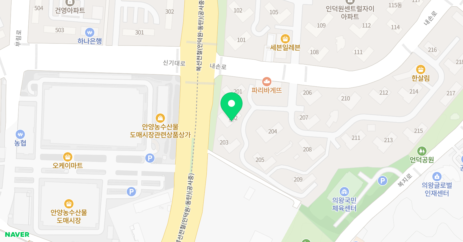 아소비 의왕 인덕원센트럴자이2 단지점 위치