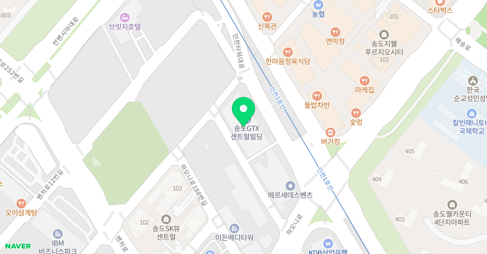 밀폴스튜디오 송도점 위치