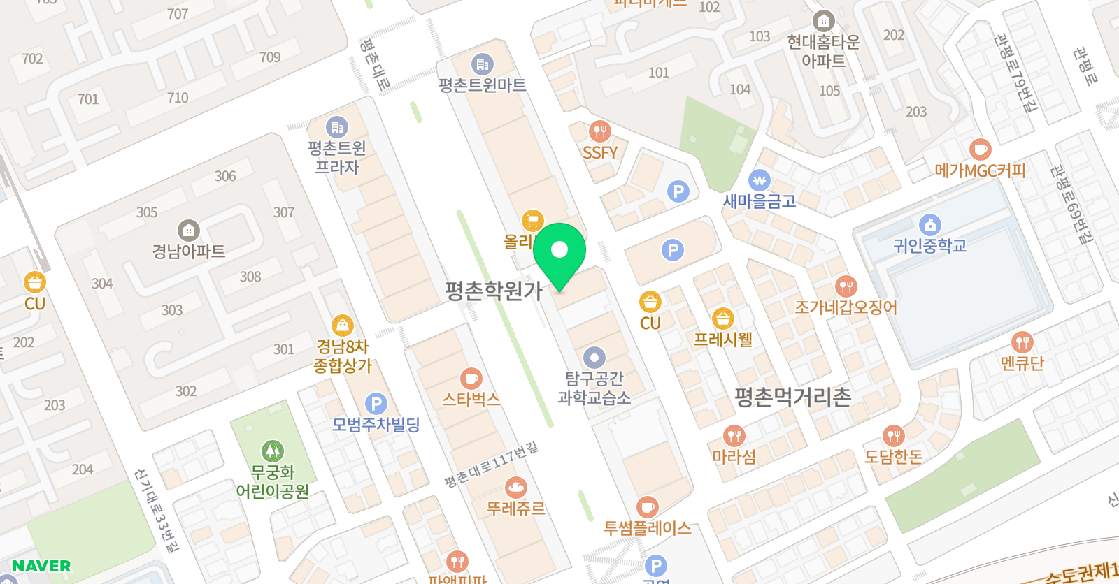와이이엠 영어학원 위치