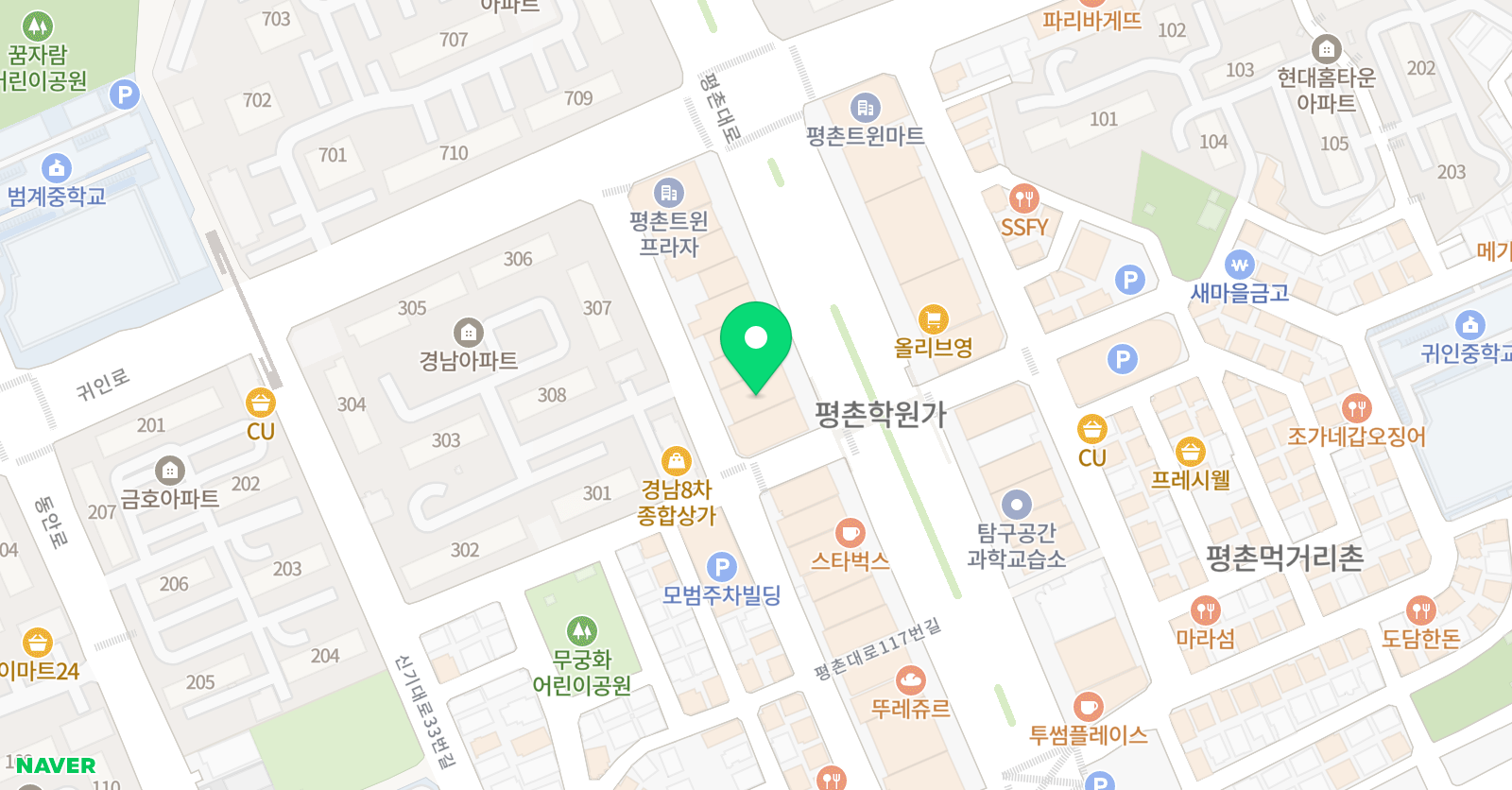 생각하는황소 평촌 위치