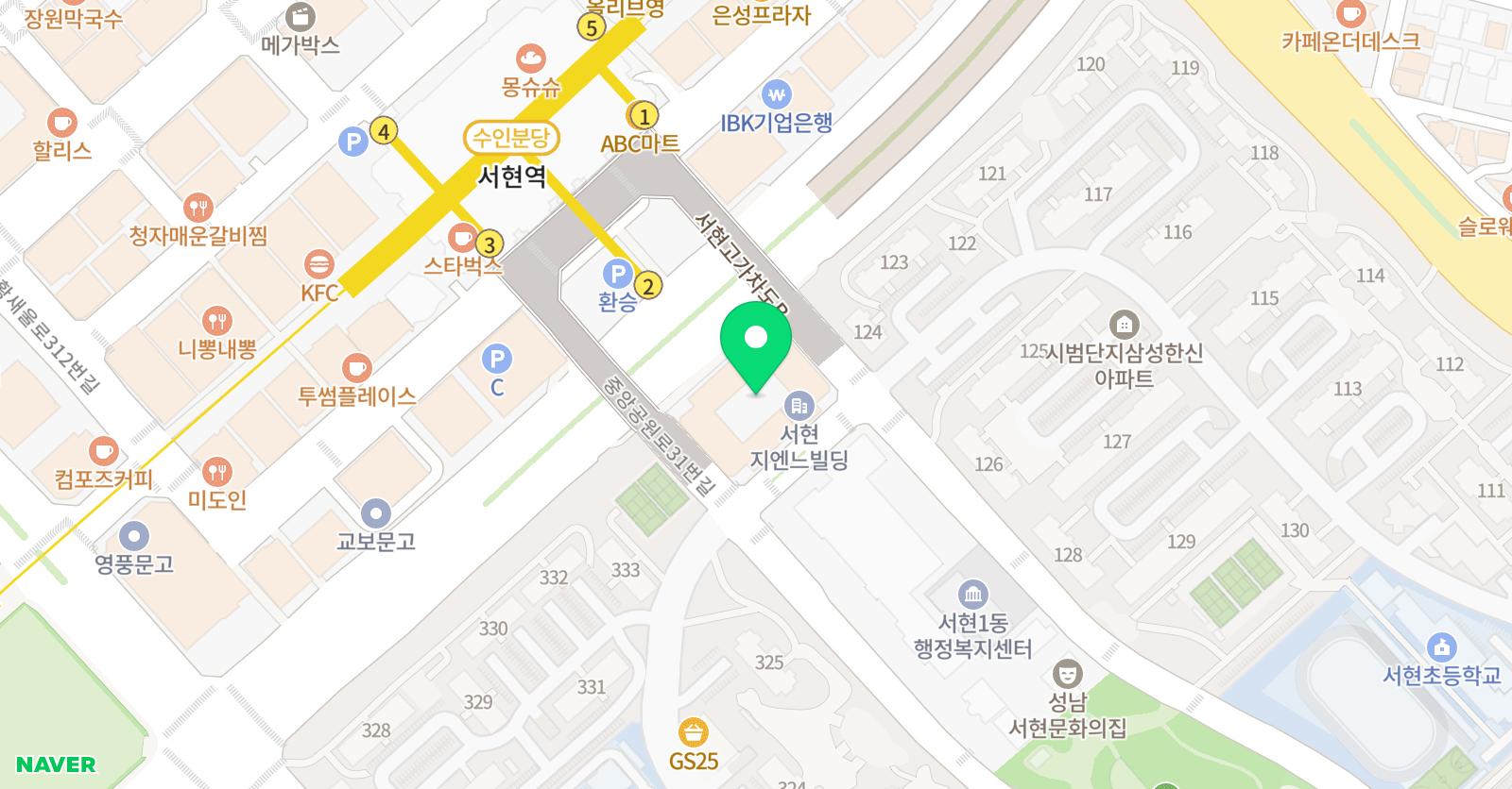분당 영어유아체육 위치