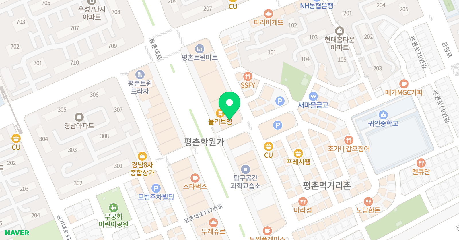 너구리쌤 수학 위치