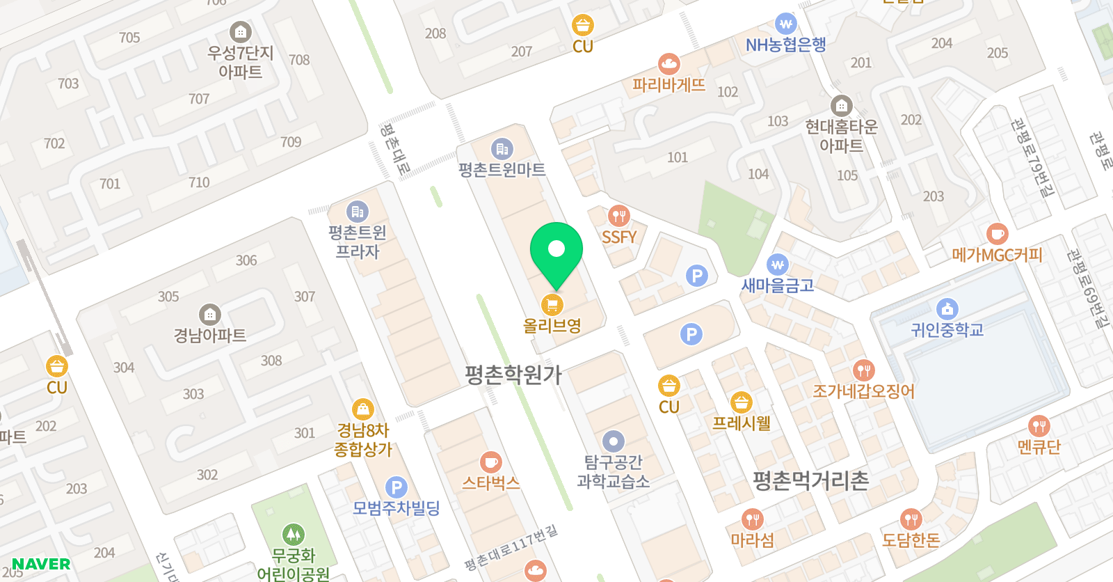 수학의기적 학원 위치