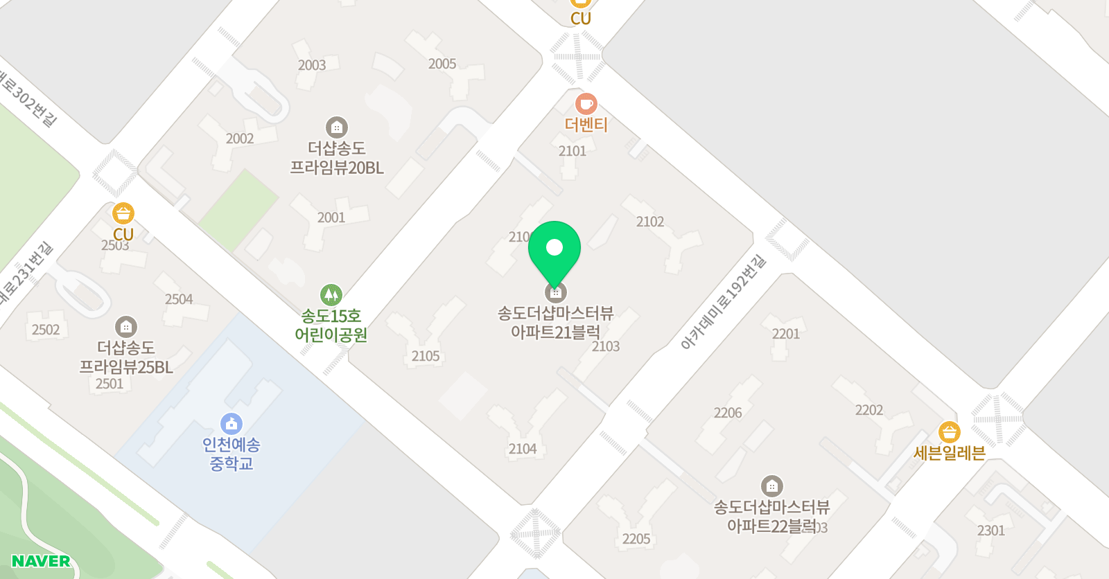 뮤엠영어 송도 마스터뷰NEST 위치